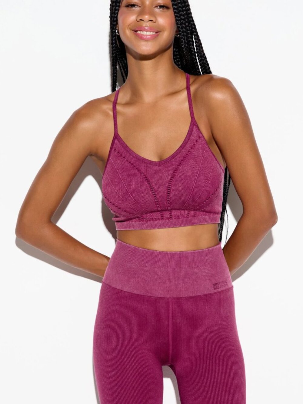 Spiritual Gangster Seamless Gwenyth Bra - Dark Dahlia